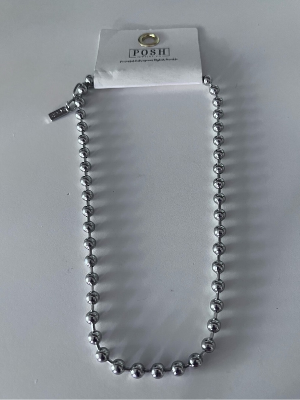 POSH 16” Silver Ball Bead Necklace  3” Extension with Lobster Clasp